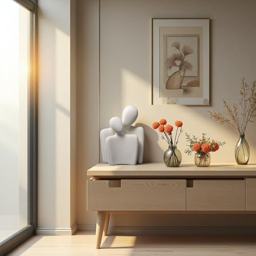 Ceramic Couple Statue Modern Shelf Decor Knick Knacks for Shelves, Valentine's Day Wedding Gifts, Home Decor for Living Room, Bedroom, Bookshelf & TV Stand (XL) - Image 7