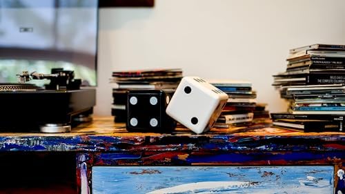 Jumbo Decorative Dice Set of 2, Large Black and White Dice for Home Decor, Game Room Decor, Coffee Table Decor, Casino Theme Decorations, Shelf and Mantel Centerpieces - Image 6