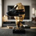 See No Evil Gold Resin Bust Sculpture, Desk Shelf Decor Statue - Image 5