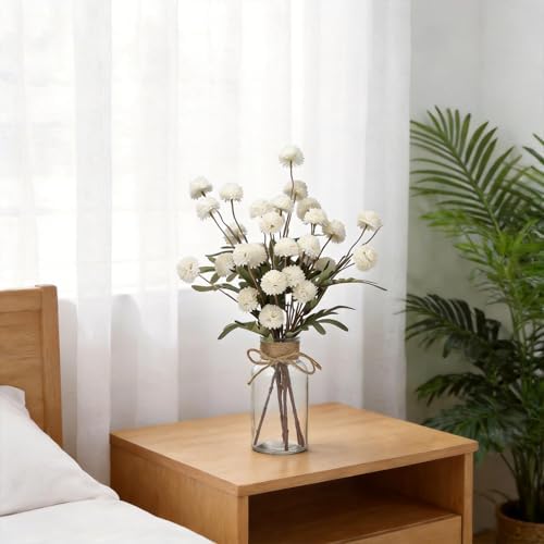6PCS Mums Artificial Flowers with Vase - Small Silk Fake Flowers Suitable for Vase Bedroom Dining Room Living Rooms Decor Home Table Decor - Image 6