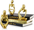 Feifeiya 6 Pcs Gold and Black Color Decorative Book & Thinker Statue Set by Feifeiya