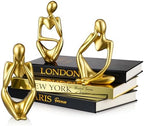 Feifeiya 6 Pcs Gold and Black Color Decorative Book & Thinker Statue Set by Feifeiya