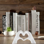 Small Heart Hands Sculpture Decor for Living Room Bedroom Bookshelf Coffe Table and Office Display, Love Finger Statue Modern Aesthetic Home Decor, Unique Gift for Wedding Christmas Birthday (White) - Image 6
