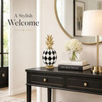 8.3" Black and White Checkered Pineapple Decor for Home Shelf Desk - Image 6