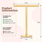 T-Shape Bath Hand Towel Holder Standing (Golden -2 Pack) - Image 2