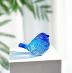 Blue Glass Bird Figurine Crystal Animal Collectible Shelf Decor - Image 5