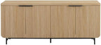 Walker Edison Reema Fluted 4-Door Kitchen Sideboard Buffet Console, 69 Inch - Image 4