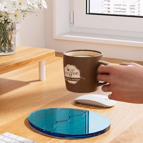 Acrylic Coaster Decorative Plates,Office Desk Accessories, Clear Dinosaur Egg Shape Coffee Cup Decor, Perfect for Tabletop Protection and Display. - Image 3