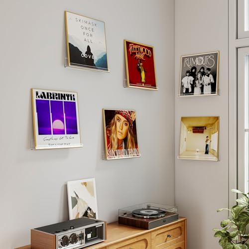 Laurensory Vinyl Record Wall Mount Shelves, 12 inch Vinyl Holder, 6 Pack - Image 4
