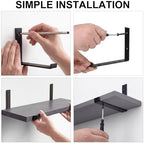 Fixwal Width 4.75 Inches Floating Wall Shelves, Set of 5, Grey - Image 4