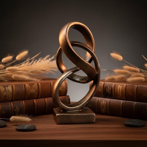10" Modern Abstract Ribbon Decorative Sculpture, Knot Sculptures,Home Decor,Coffee Table Statues,Dining Living Room Desk Decor（Bronze Colored） - Image 2