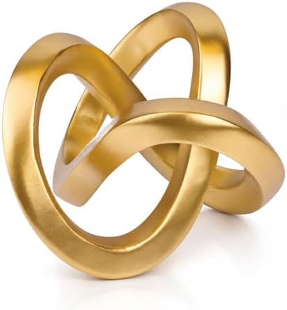 Gold Knot Decor for Coffee Table Book,Chain Link Decor for Bookshelf Entry Table TV Stand,Knot Sculpture for Home Living Room,Accent Decoracions para sala,adornos para sala Modernos by GAOSHENG