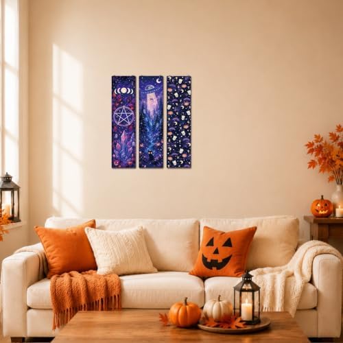 Retro Halloween Decor, 3 Pcs Halloween Hanging Signs, Wooden Wall Art Decor - Image 5