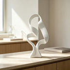 15" Modern Abstract Ribbon Decorative Sculpture, Knot Sculptures,Home Decor,Coffee Table Statues,Dining Living Room Desk Decor（White） - Image 2