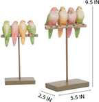Braxio Bird Figurines Home Decor – Resin Tabletop Pink Bird Decor for Shelf Bookcase Dresser Modern Farmhouse Decorative Accent for Living Room Bedroom Office Gift - Image 4