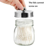 Amolliar Glass Mason Jar Bathroom Accessories Set 4 Pcs (Brushed Nickel) - Image 4