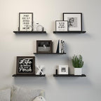 DOLLFIO Floating Wall Shelves, Decor & Storage, Black, 16.5'', 5Pcs - Image 6