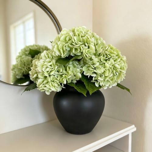 4 PCS Green Hydrangea Artificial Flowers, Latex UV Resistant Fake Flowers - Image 4