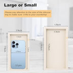 Silicone Bathroom Vanity Tray Dish Soap Holder Sink Organizer, Beige - Image 5