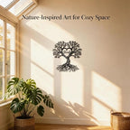 Tree of Life Metal Wall Decor Art Black Heart Family for Living Room - Image 2