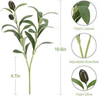 30pcs 10” Faux Olive Leaves Fake Olive Branches for Small Vase - Image 3