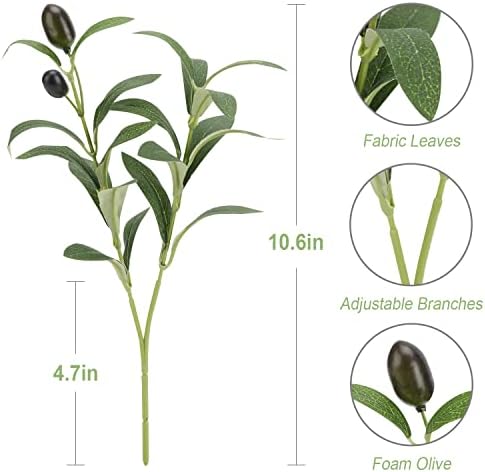 100PCS 10in Faux Olive Leaves Stems Bulk for Wedding Hotel Decor - Image 4