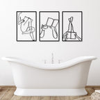 CHENGU 3 Pieces Metal Minimalist Abstract Woman Wall Art Line Drawing Wall Art Decor Single Line Female Home Hanging for Kitchen Bathroom Living Room - Image 5