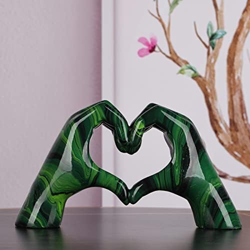 Resin Sculpture, Fluid Green Heart Decoration, Modern Art Statue for Home Decor for Valentine's Day, Wedding, Anniversary - Image 3