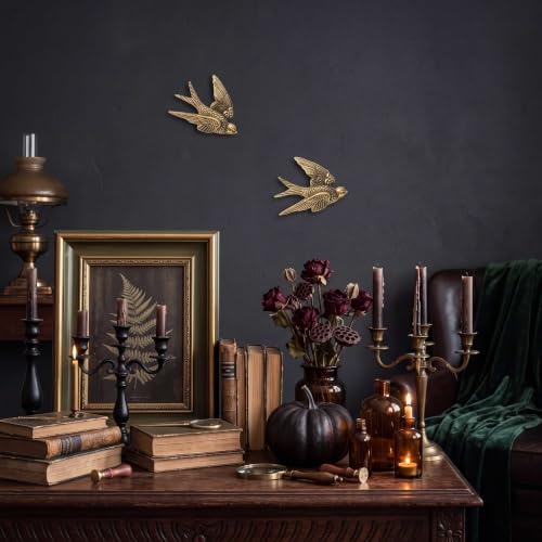 2 Piece Vintage Swallow Wall Decor, 4.7 Inch 3D Resin Bird Art Sculptures - Image 5