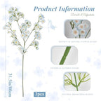 3 Pcs Artificial Wildflowers Blue Long Stem Faux Silk Flowers for Tall Vase - Image 2