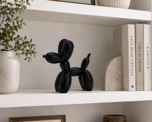 4 Inch Matte Black Balloon Dog Sculpture - Image 4