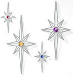 sxnzequnze 4 Pcs Star Wall Art for Home Decor Living Room Bedroom Office Metal 3D,Bling,with Hanging Hook Starburst Midcentury Sculpture Retro Gallery Accent Celestial -Silver 16.5in/9.4in by sxnzequnze