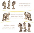 aboxoo Large 3 Pcs Thinker Statue, Silence is Gold Resin Sculptures Decor - Image 3