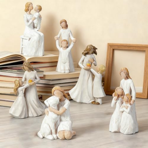 Mom Embrace Two Girls Figurine, Mother and Daughters Love Resin Statue, Family Sculpture Decor, Sentimental Tabletop Figurine - Image 7