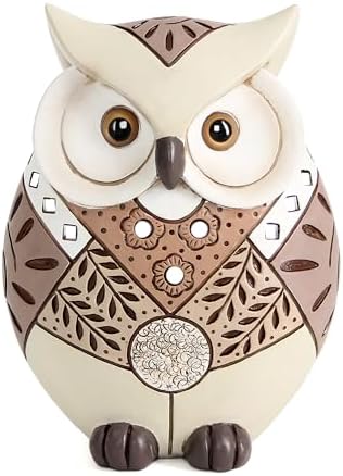 Boho Owl Statue Home Decor Accents, Indoor Animal Decor for Shelf Mantle by Unknown