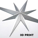 Stylor Mid Century Modern Decor, Mcm Retro 3D Star Art Wall Sculpture, Plastic Starburst Decor, Vintage Celestial Whimsigoth Home Decor Accent. (Set of 6, Silver) - Image 3