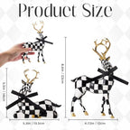WDS WONDROUS Christmas Decorations Deer Figurines Black White Table Decor - Image 4