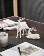 DN DECONATION 2pcs White Christmas Reindeer Statue, Christmas Home Decor - Image 5