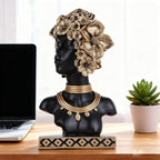 African American Woman Bust Statue, Vintage African Figurines and Sculptures, Elegant Art Decor for Home and Office, Ornamental Accent for Living Room, Bookshelf – Perfect Housewarming Gift - Image 5