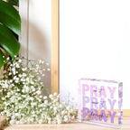 Purple Acrylic Sign 4x4, Desk Accessories for Women, Christian Room Decor - Image 3