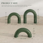 EOSAHR Pine Wood Arch Decor Set: Wood Sculpture for Book Shelf Decor, Green - Image 3
