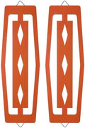 CroBlissful 2 Pcs Modern Mid Century Wall Art Wood, Orange by CroBlissful