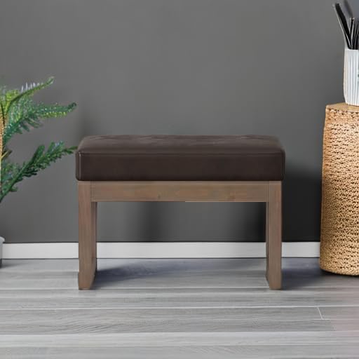 SIMPLIHOME Milltown Small Ottoman Bench - Image 6