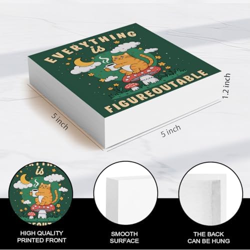 Inspirational Office Desk Decor Everything Is Figureoutable Sign Motivational Gifts For Women Kids - Mental Health Decor Funny Cat Coffee Desk Art Calming Corner Decorations For Classroom - Image 2