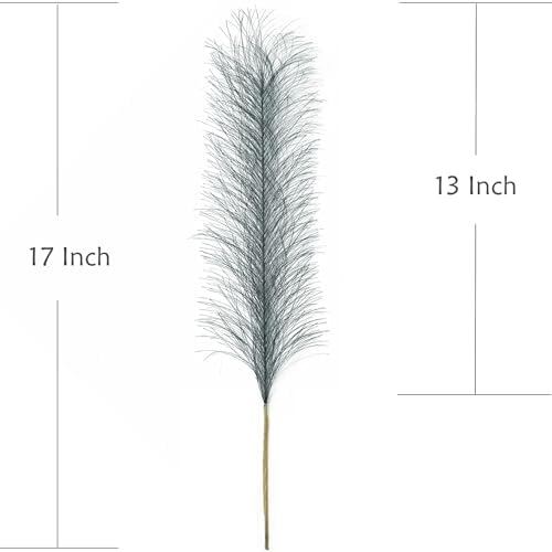 Fake Pampas Grass Artificial Fluffy Reeds Flowers Stem, Grey 18 Inch 30 Pcs - Image 2