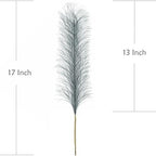 Fake Pampas Grass Artificial Fluffy Reeds Flowers Stem, Grey 18 Inch 30 Pcs - Image 2