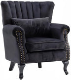 Mid-Century Modern Accent Chair Velvet Armchair Tufted Wingback Santa Club - Image 8