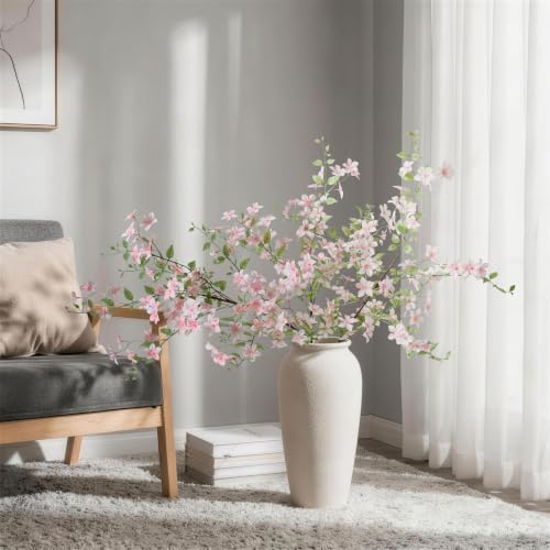 Fake Flowers, 3 Pcs Artificial Flowers Greenery Stems Faux Greenery Stems Branches for Vases Realistic Silk Real Touch Spring Greenery Stems Bulk Bedroom Office Wedding Table Summer Home Decor - Image 4
