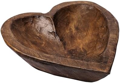 Decorative Bowl Home Decor Approx 10.5x12 Inch, Hand Carved Spanish Oak by MainEventUSA