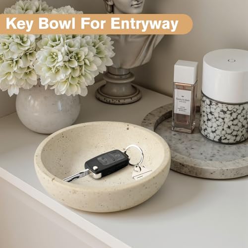 7.8’’ Travertine Marble Bowl & Decorative Bowl, Home Decor Key Bowl - Image 3